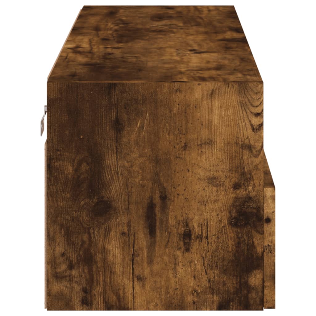 Comodă TV de perete, stejar fumuriu, 100x30x30cm,lemn prelucrat GartenMobel Dekor