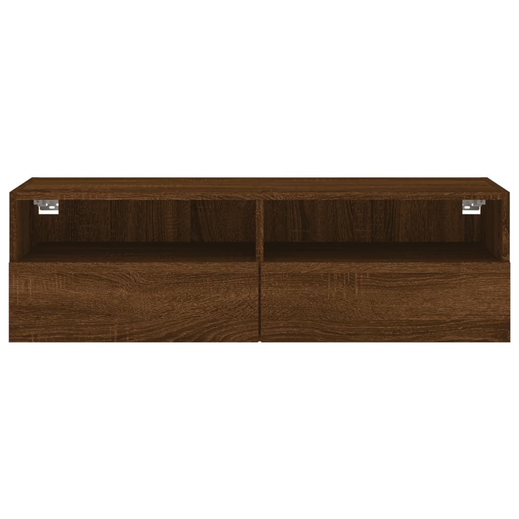 Comodă TV de perete, stejar maro, 100x30x30 cm lemn prelucrat GartenMobel Dekor