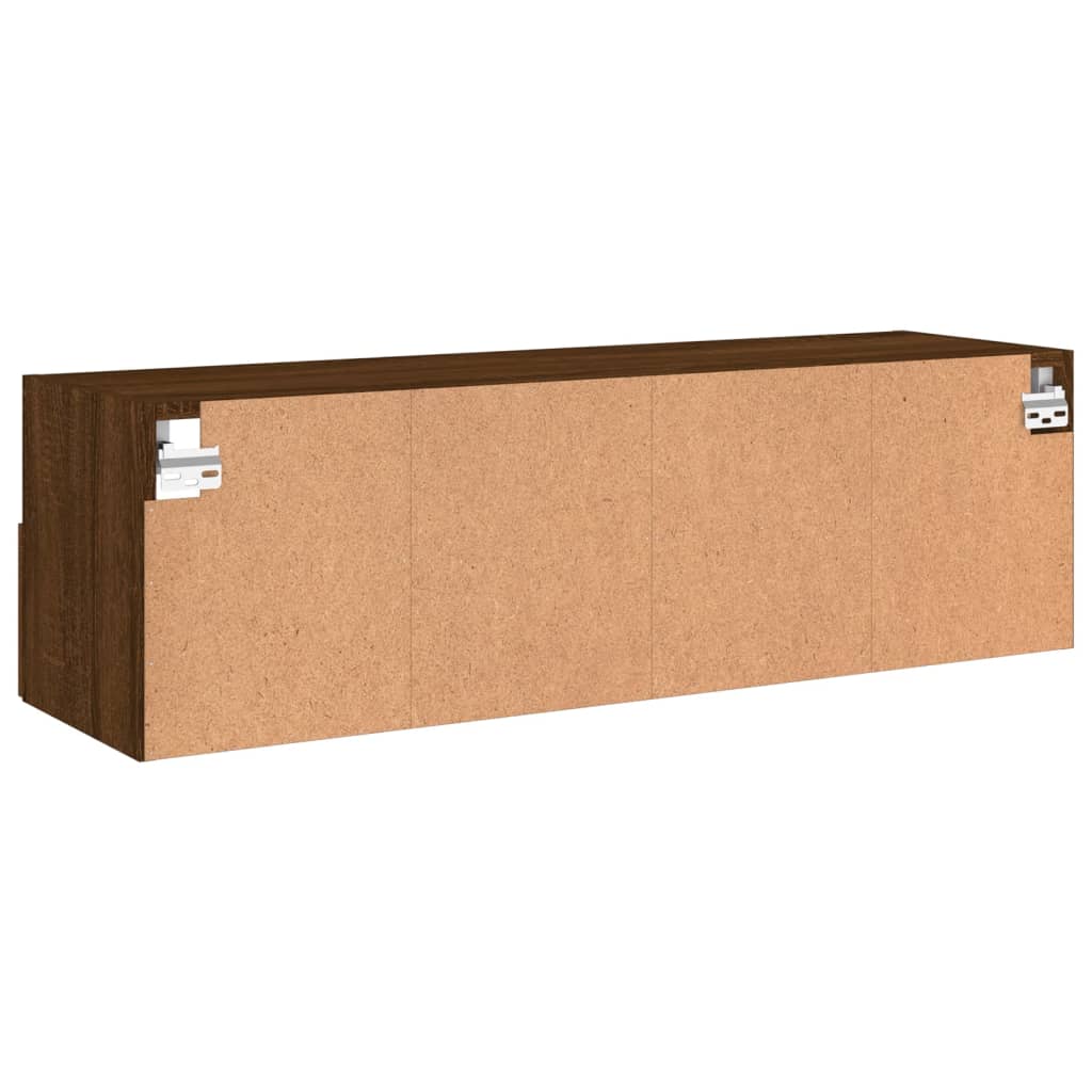 Comodă TV de perete, stejar maro, 100x30x30 cm lemn prelucrat GartenMobel Dekor