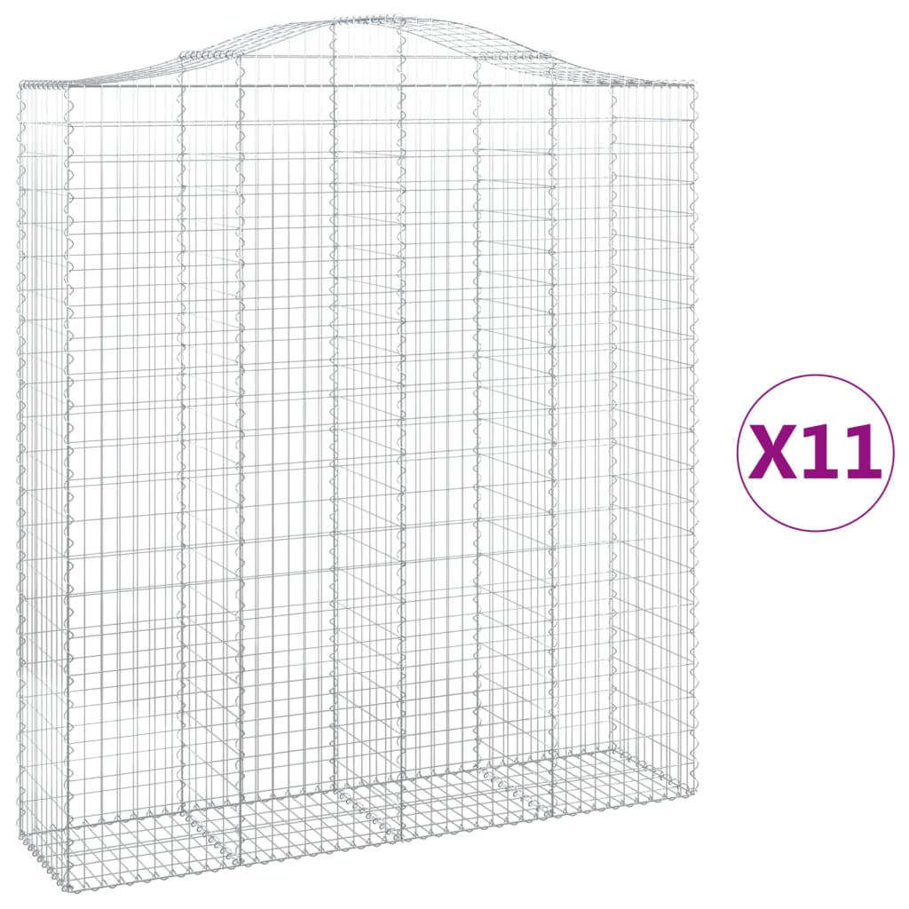 Coșuri gabion arcuite, 11 buc 200x50x220/240cm, fier galvanizat GartenMobel Dekor
