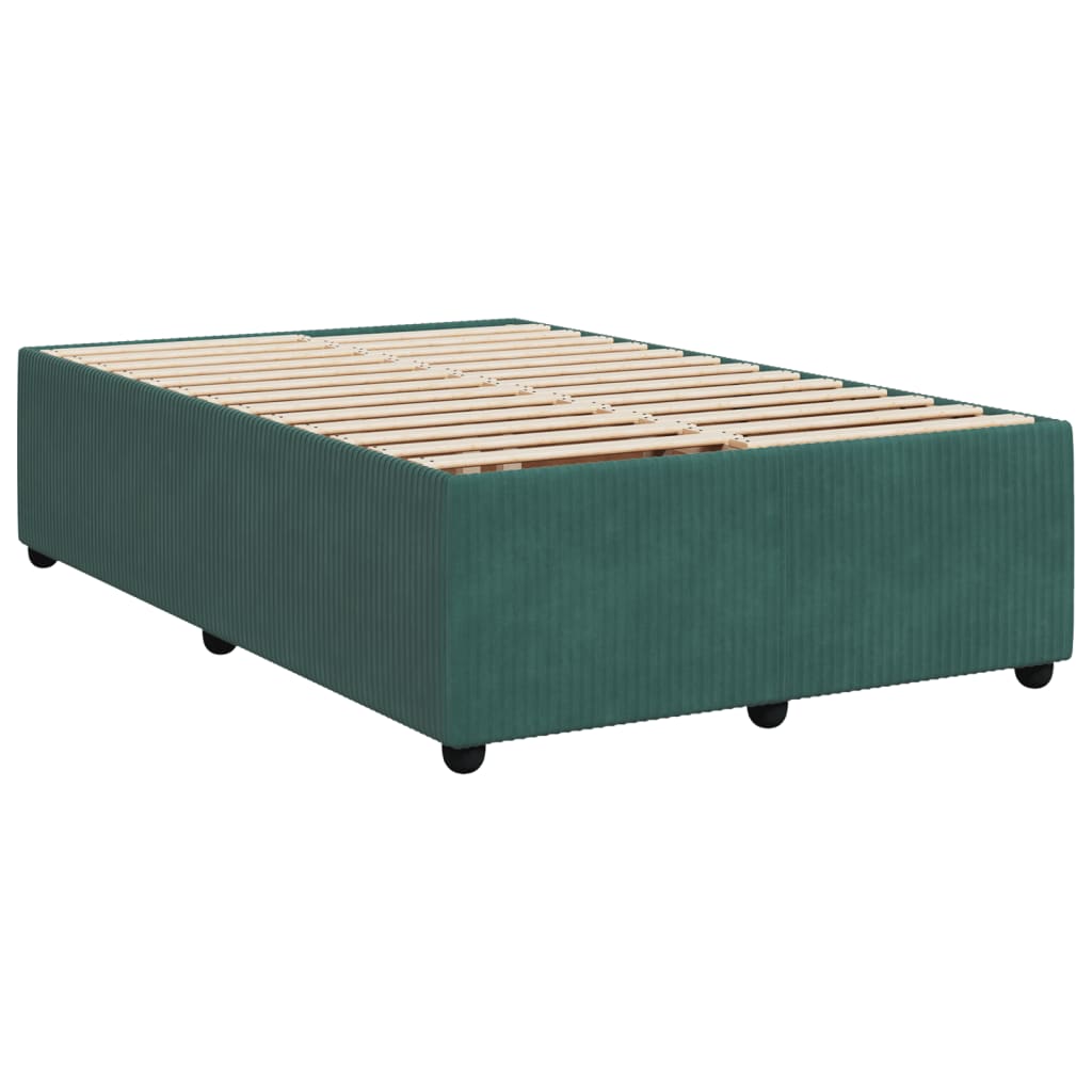 Pat box spring cu saltea, verde închis, 120x200 cm, catifea GartenMobel Dekor