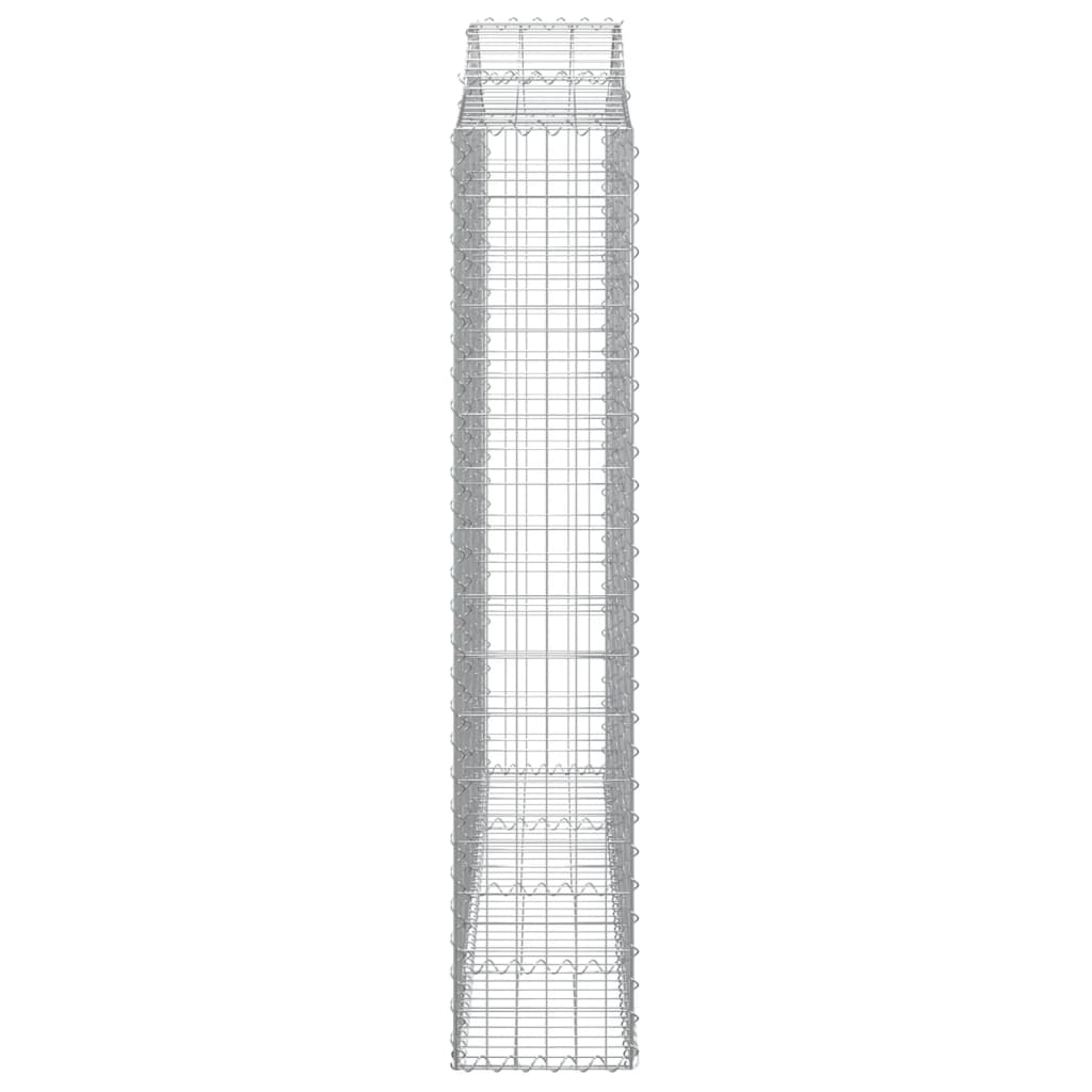 Coșuri gabion arcuite 2 buc, 200x30x160/180 cm, fier galvanizat GartenMobel Dekor