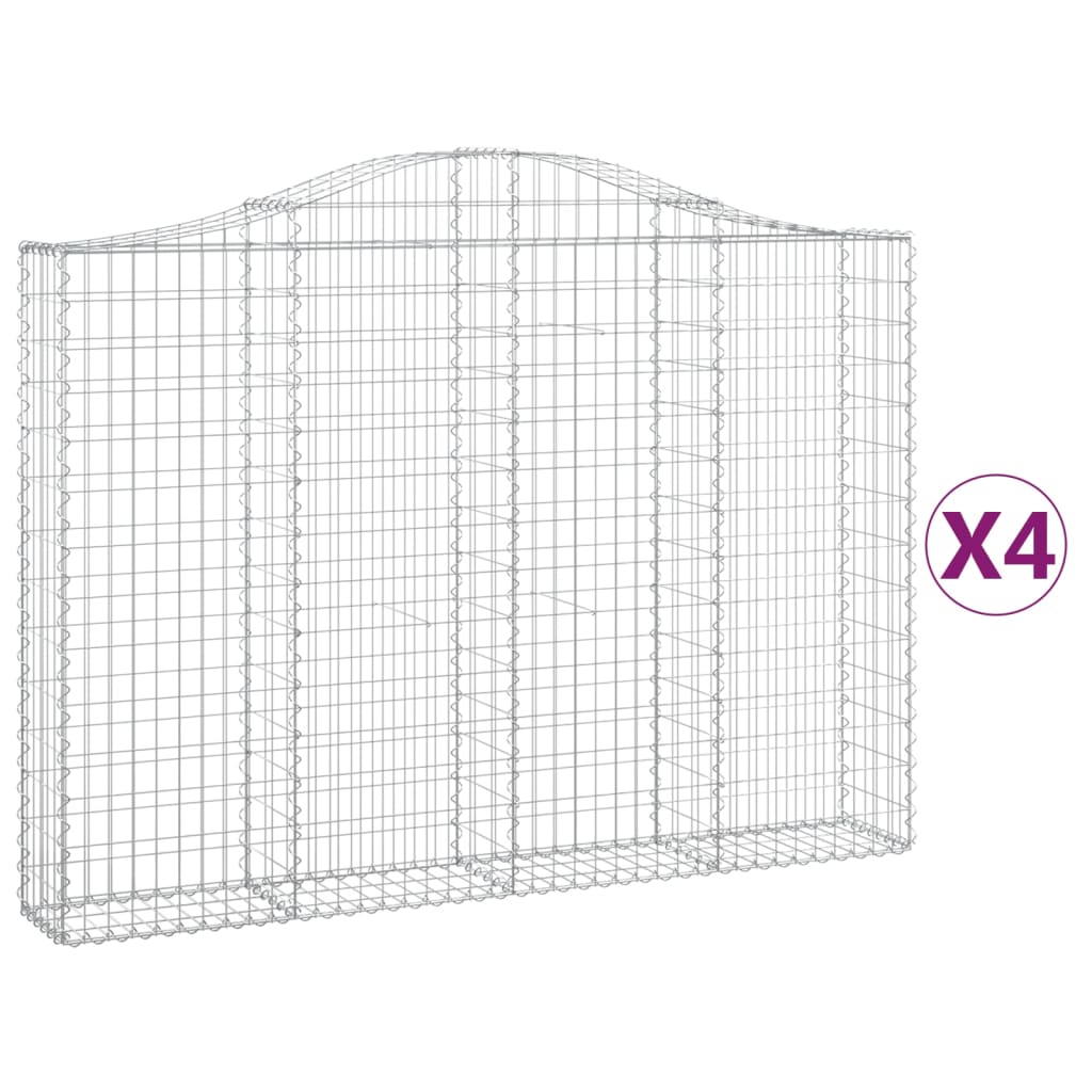 Coșuri gabion arcuite 4 buc, 200x30x140/160cm, fier galvanizat GartenMobel Dekor