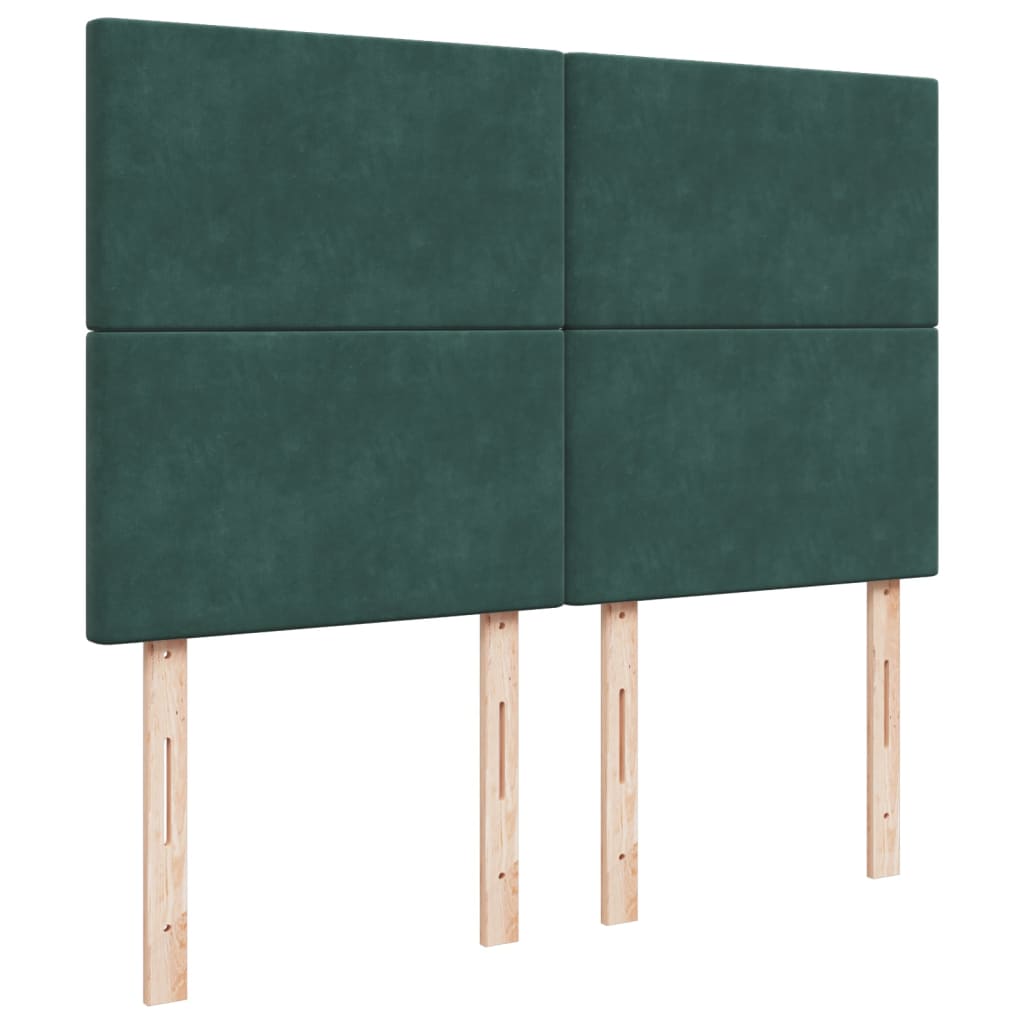 Pat box spring cu saltea, verde închis, 160x200 cm, catifea GartenMobel Dekor