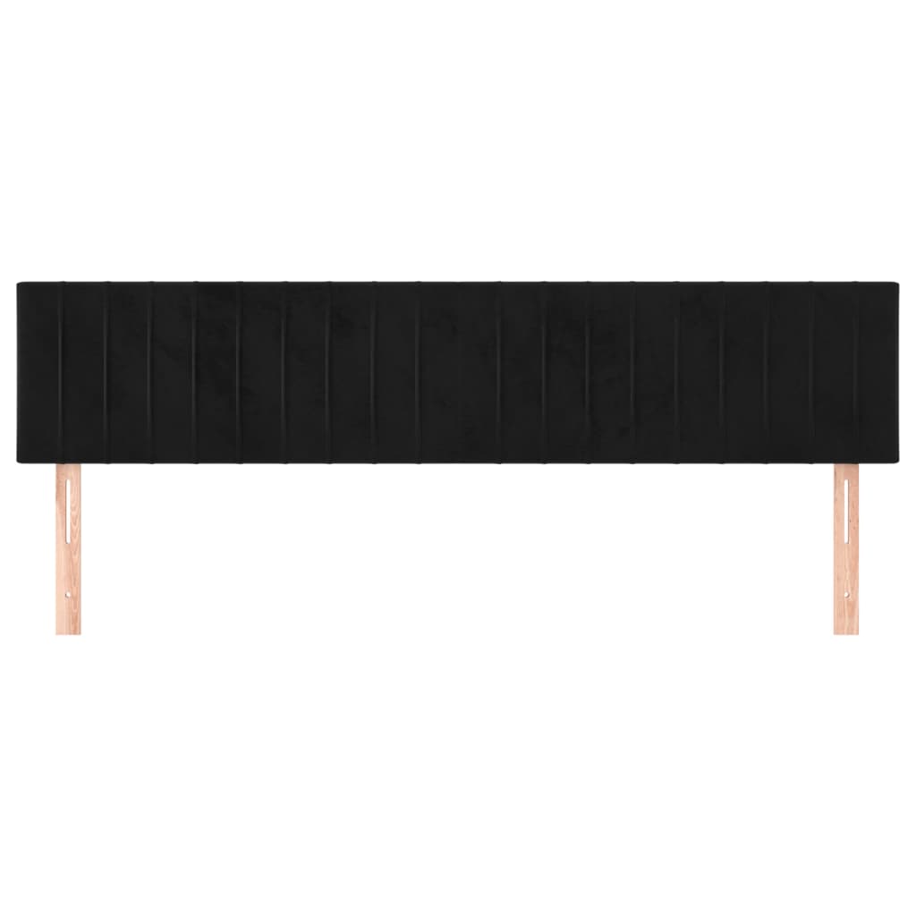 Tăblii de pat, 2 buc, negru, 80x5x78/88 cm, catifea GartenMobel Dekor