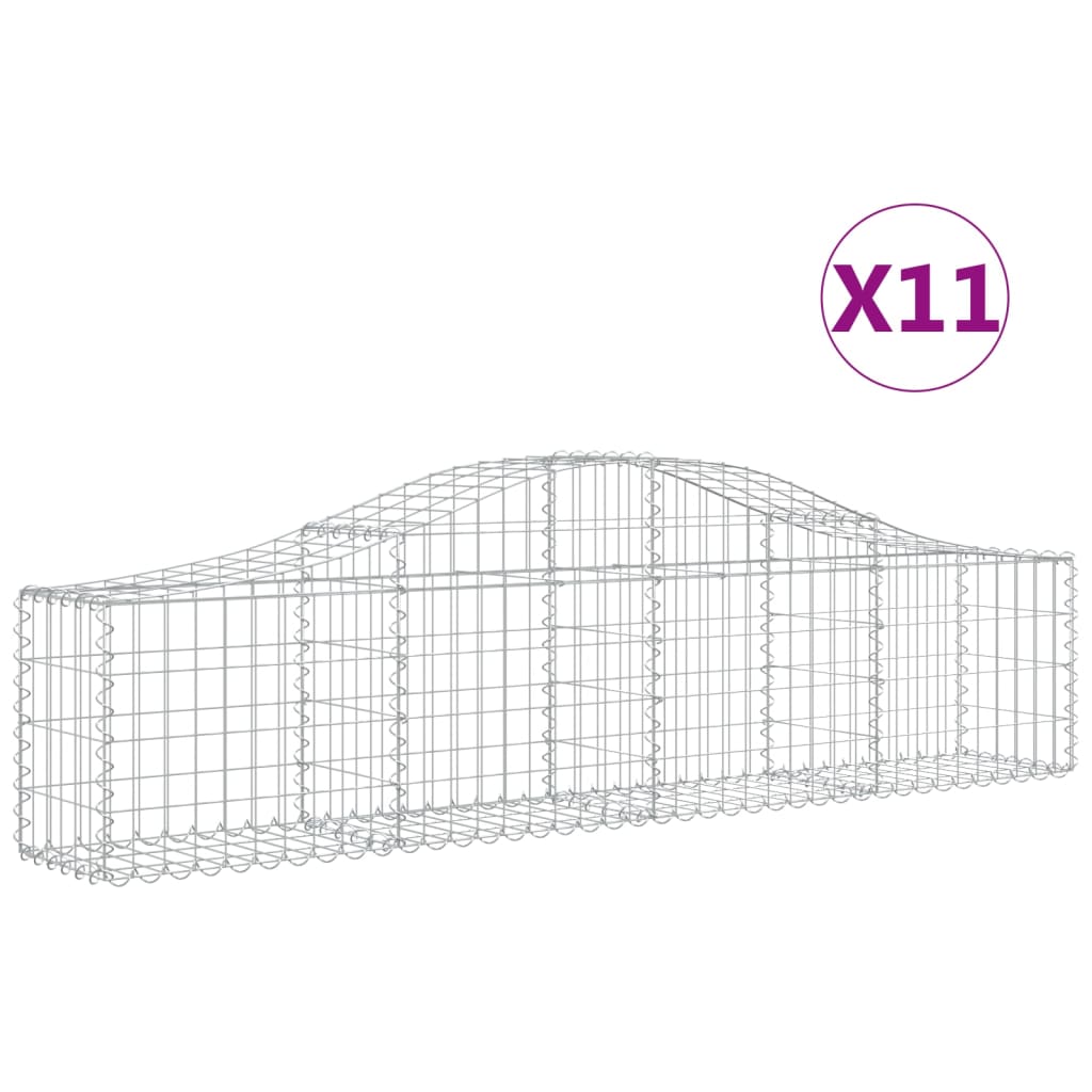 Coșuri gabion arcuite 11 buc, 200x30x40/60 cm, fier galvanizat GartenMobel Dekor