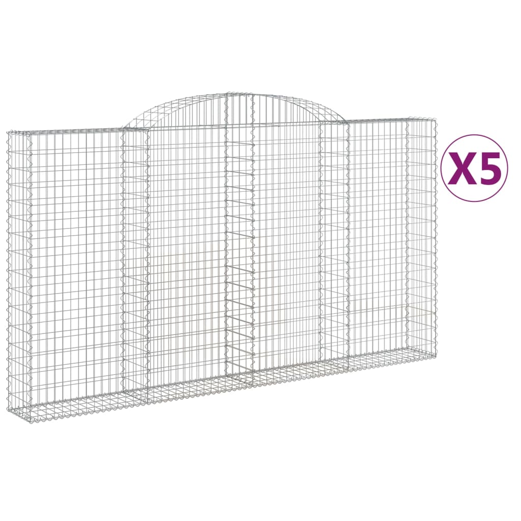 Coșuri gabion arcuite 5 buc. 300x30x160/180 cm fier galvanizat GartenMobel Dekor