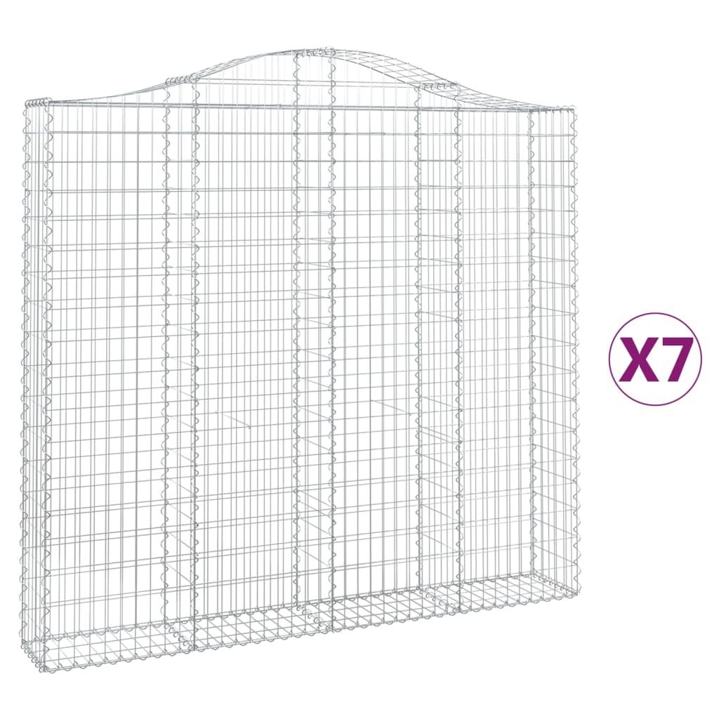 Coșuri gabion arcuite 7 buc, 200x30x180/200cm, fier galvanizat GartenMobel Dekor