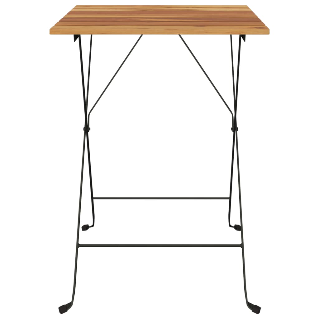 Masa de bistro pliabilă, 55x54x71 cm, lemn masiv de tec și oțel GartenMobel Dekor