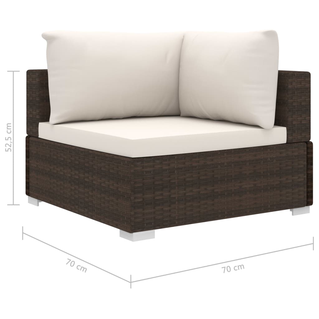 Set mobilier de grădină cu perne, 8 piese, maro, poliratan GartenMobel Dekor