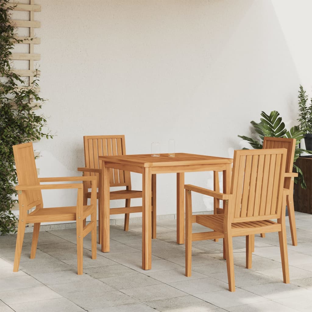 Scaune grădină stivuibile 4 buc. 56,5x57,5x91 cm lemn masiv tec GartenMobel Dekor