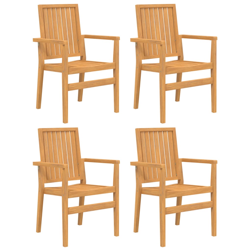 Scaune grădină stivuibile 4 buc. 56,5x57,5x91 cm lemn masiv tec GartenMobel Dekor