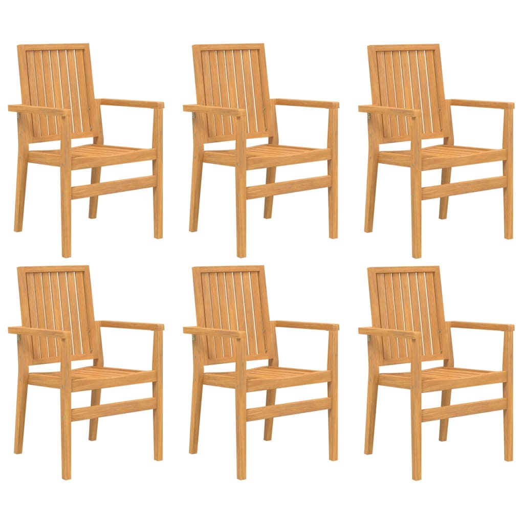 Scaune grădină stivuibile 6 buc. 56,5x57,5x91 cm lemn masiv tec GartenMobel Dekor