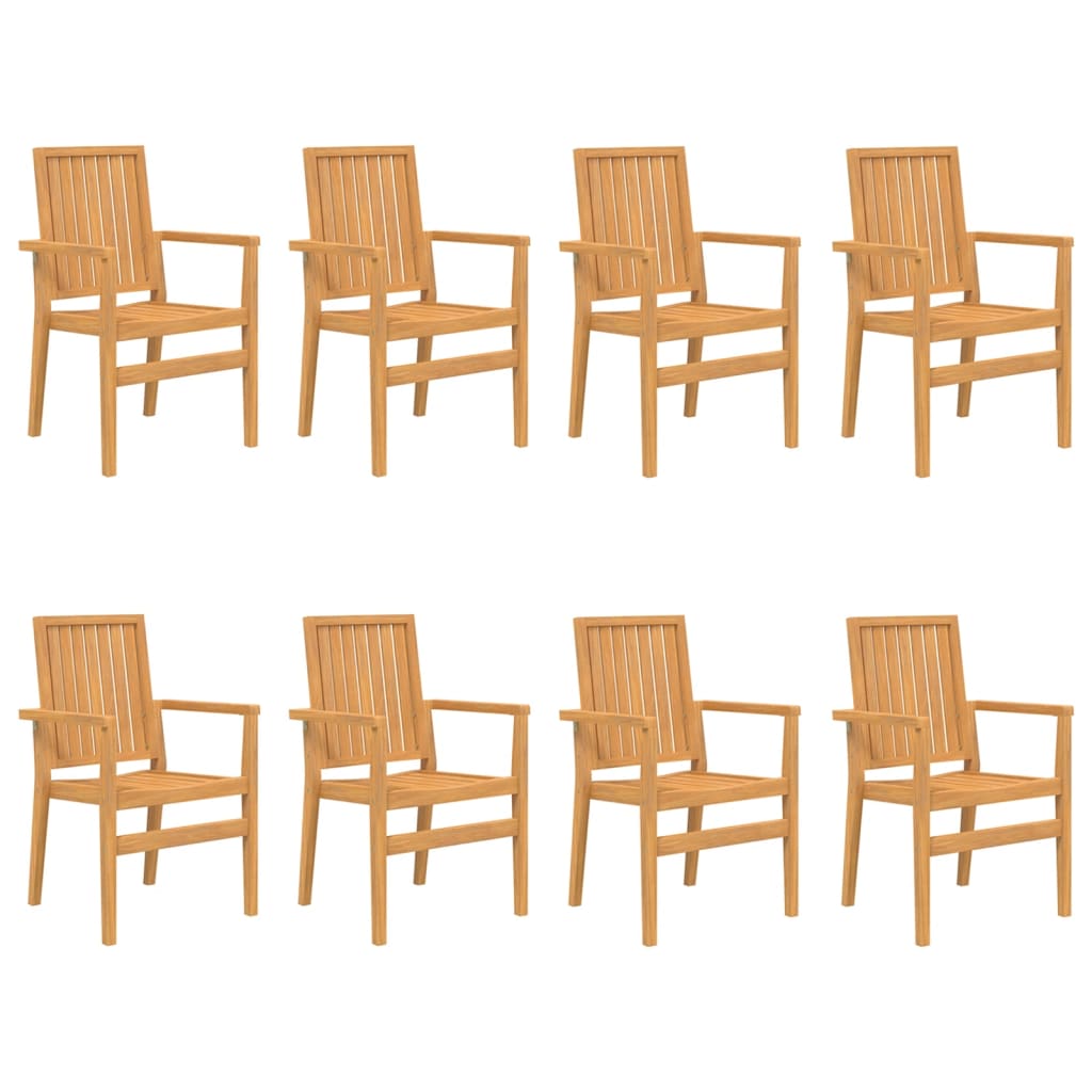Scaune grădină stivuibile 8 buc. 56,5x57,5x91 cm lemn masiv tec GartenMobel Dekor