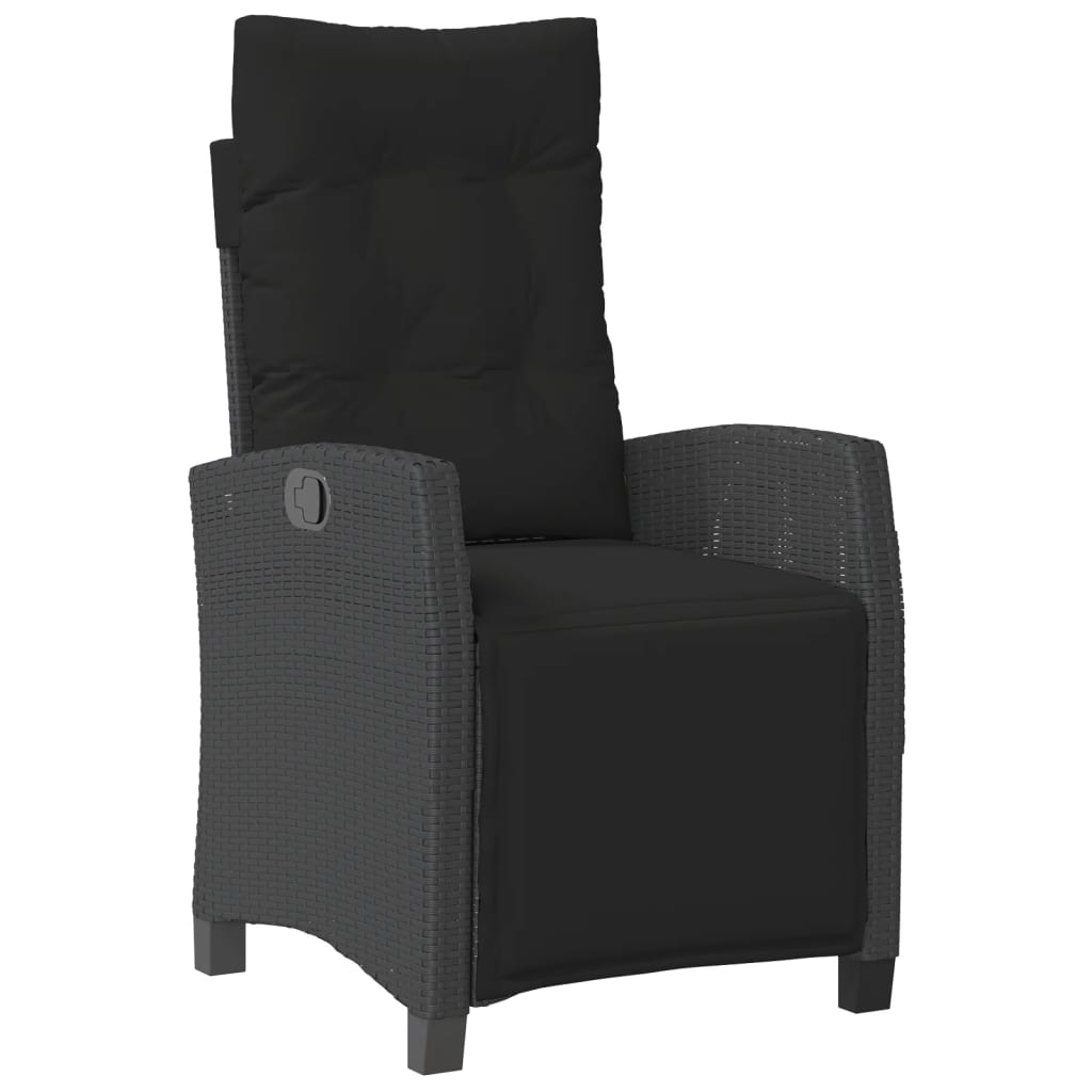 Set mobilier de grădină cu perne, 7 piese, negru, poliratan GartenMobel Dekor