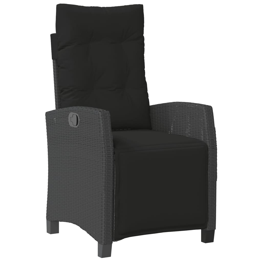 Set mobilier de grădină cu perne, 9 piese, negru, poliratan GartenMobel Dekor
