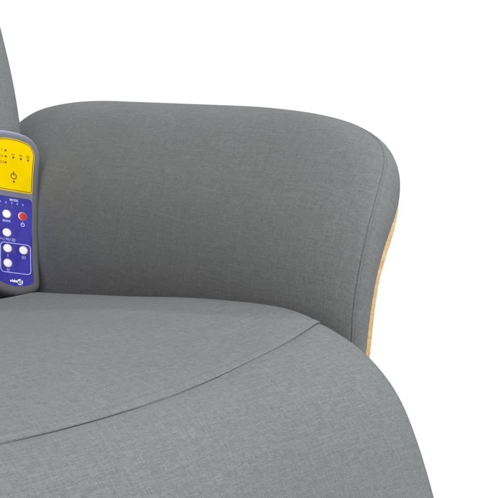 Fotoliu rabatabil masaj cu suport picioare gri deschis textil GartenMobel Dekor