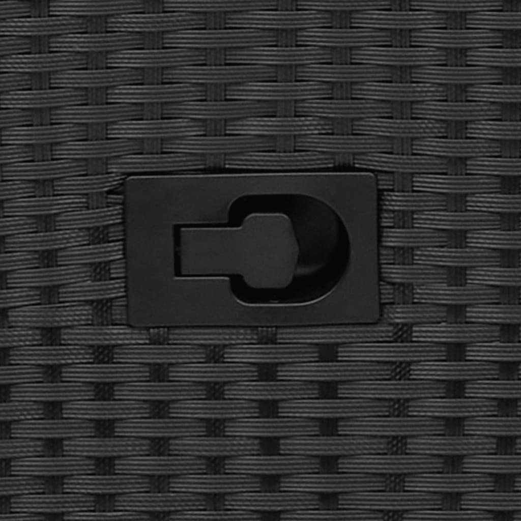 Set bistro cu perne, 3 piese, negru, poliratan GartenMobel Dekor