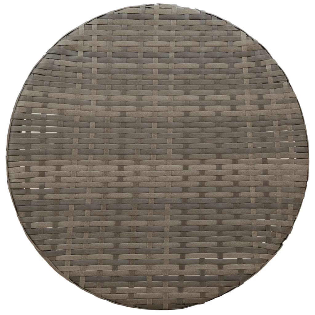 Set bistro de grădină cu perne, 3 piese, gri, poliratan GartenMobel Dekor