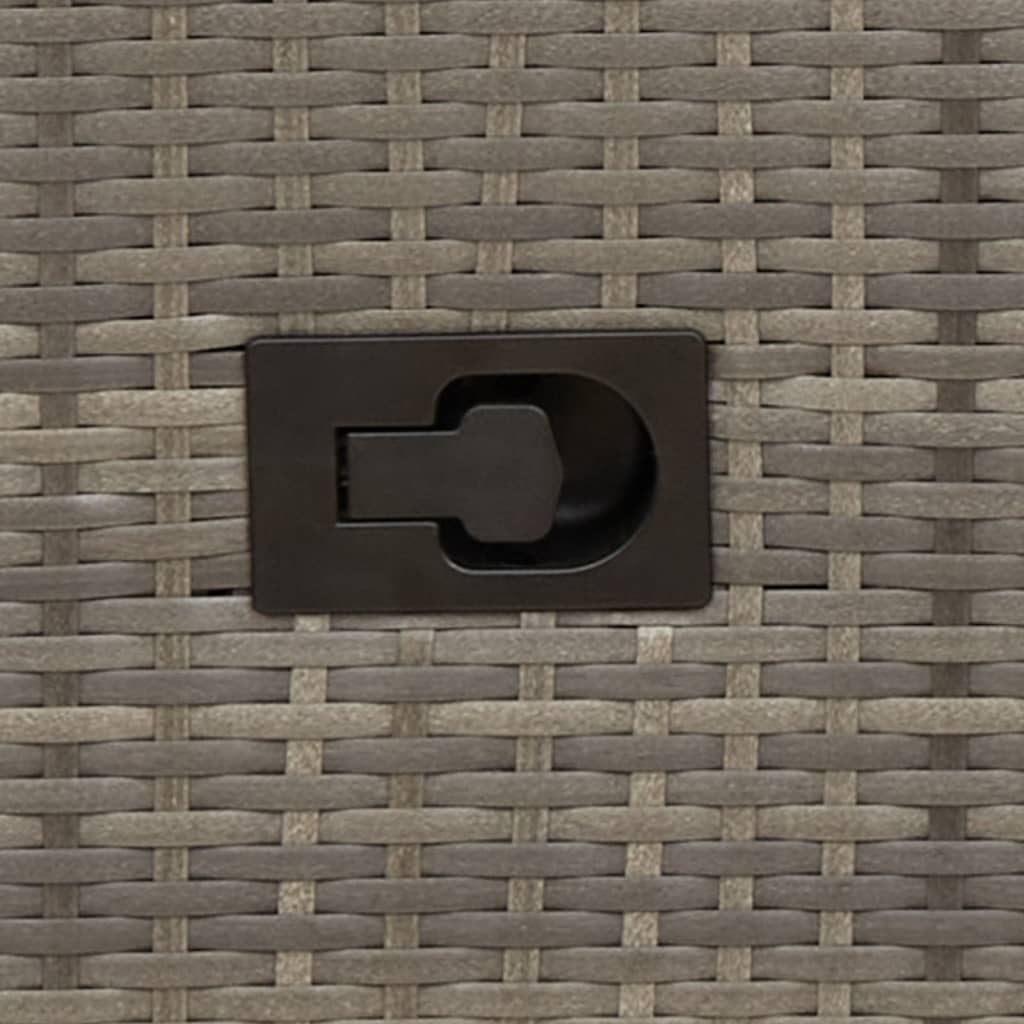 Set bistro de grădină cu perne, 3 piese, gri, poliratan GartenMobel Dekor