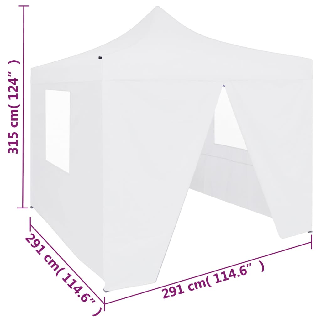 Cort de petrecere pliabil cu 4 pereți, alb, 3 x 3 m, oțel GartenMobel Dekor