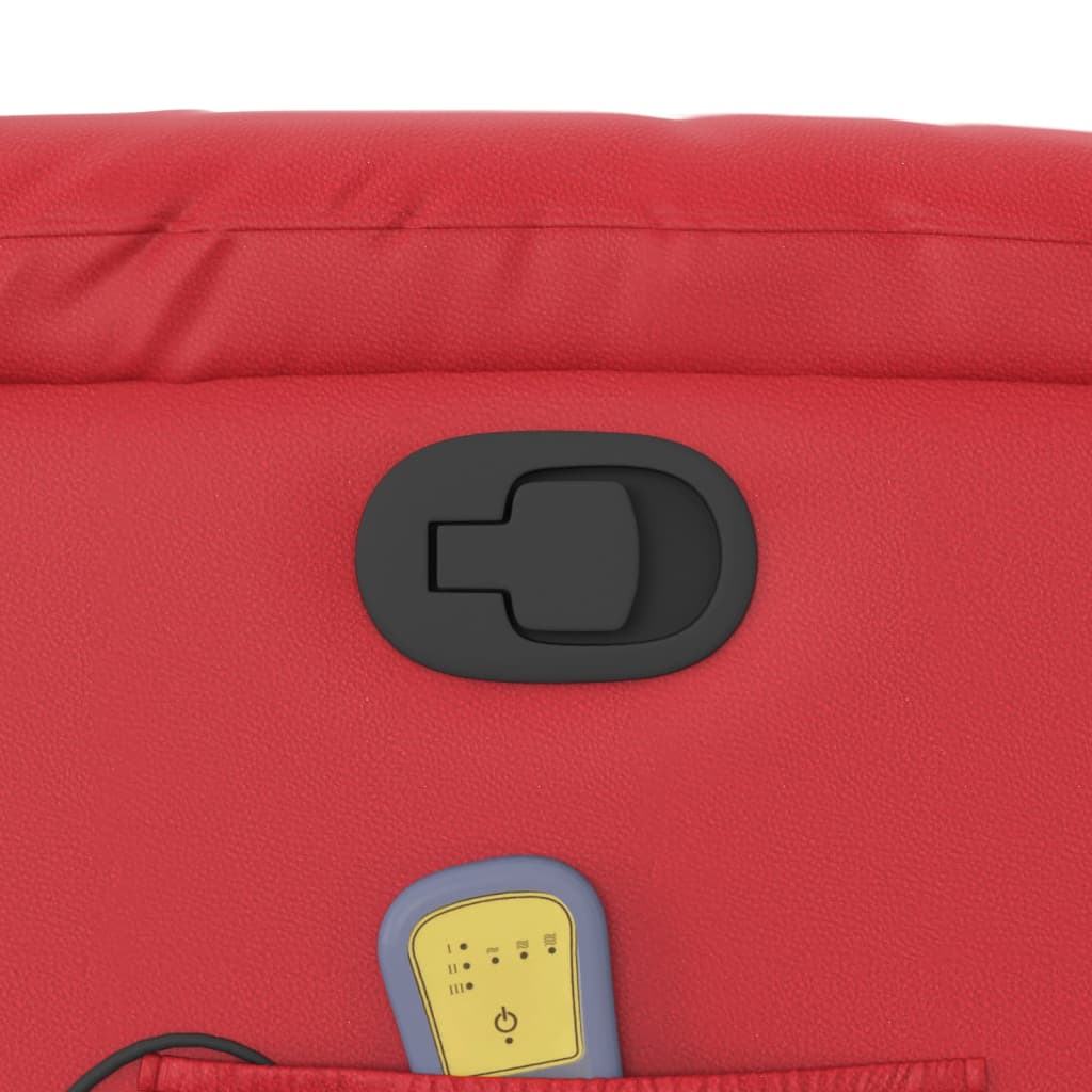 Fotoliu de masaj rabatabil vertical, roșu, piele ecologică GartenMobel Dekor