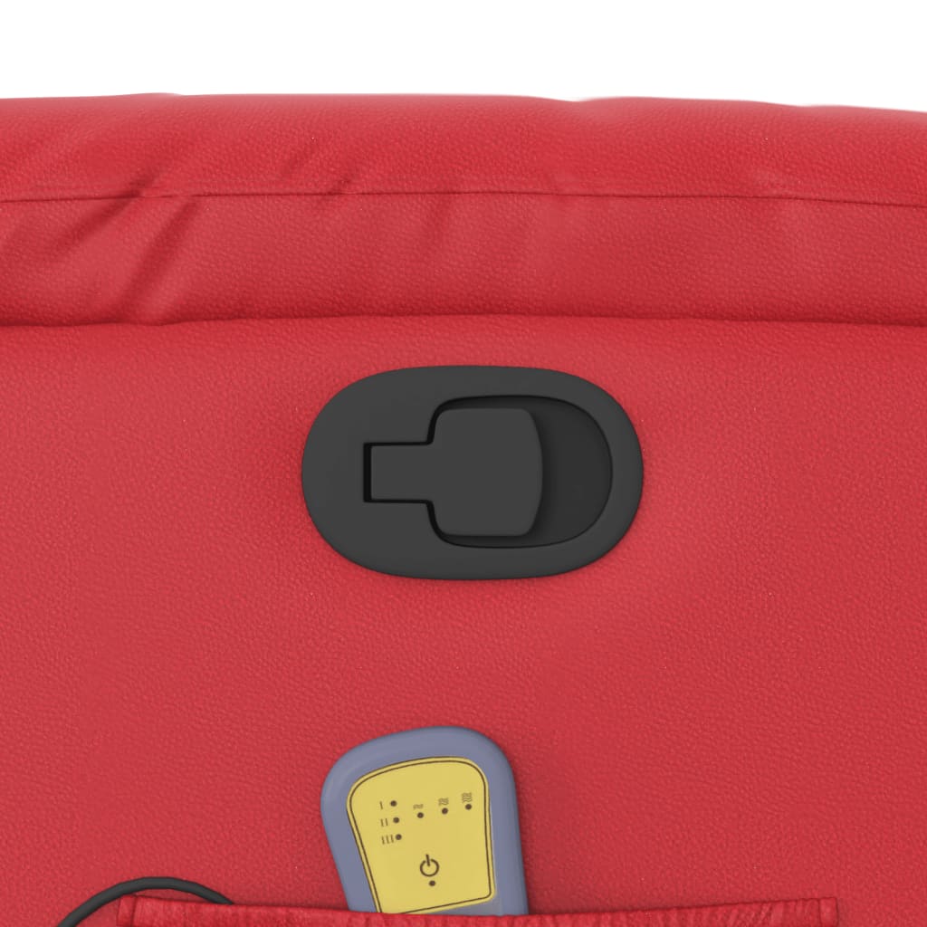 Fotoliu de masaj rabatabil, roșu, piele ecologică GartenMobel Dekor