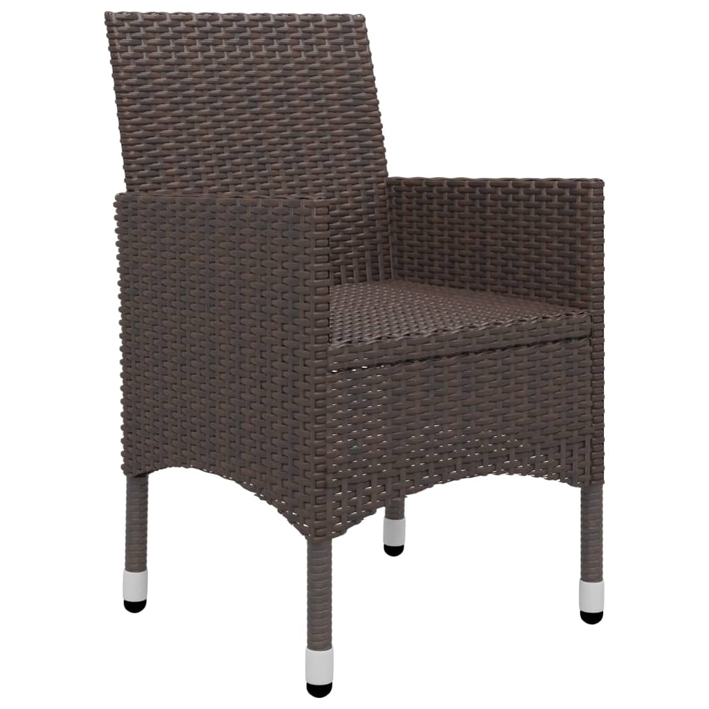 Set mobilier bistro, 3 piese, maro, poliratan/sticlă securizată GartenMobel Dekor