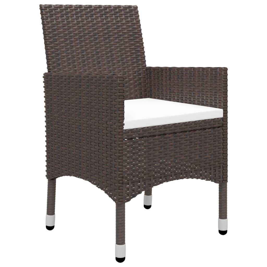 Set mobilier bistro, 3 piese, maro, poliratan/sticlă securizată GartenMobel Dekor