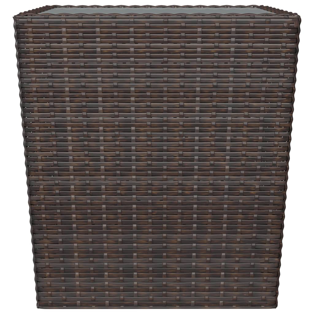 Set mobilier bistro, 3 piese, maro, poliratan/sticlă securizată GartenMobel Dekor