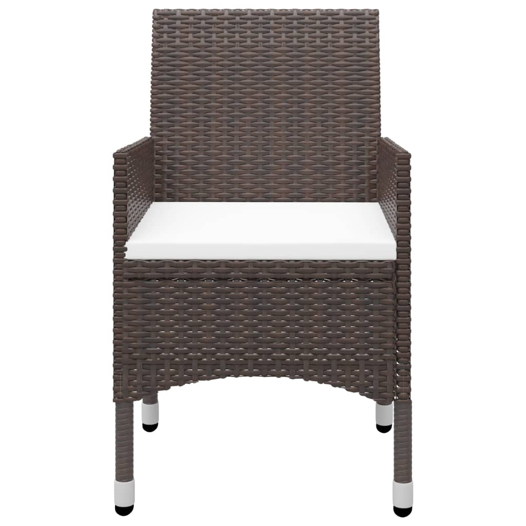 Set mobilier bistro, 3 piese, maro, poliratan/sticlă securizată GartenMobel Dekor
