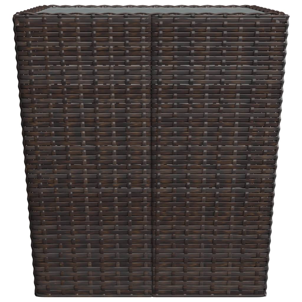 Set mobilier bistro, 3 piese, maro, poliratan/sticlă securizată GartenMobel Dekor