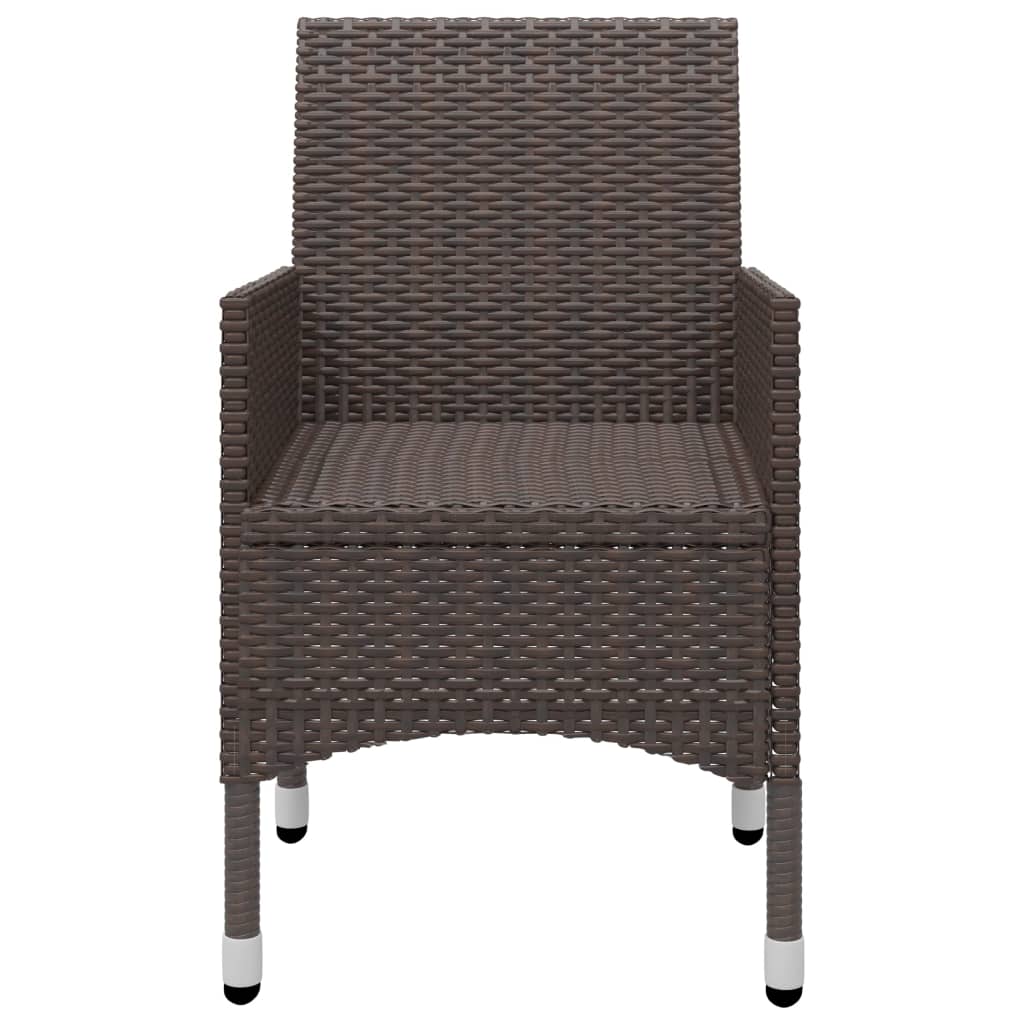 Set mobilier bistro, 3 piese, maro, poliratan/sticlă securizată GartenMobel Dekor