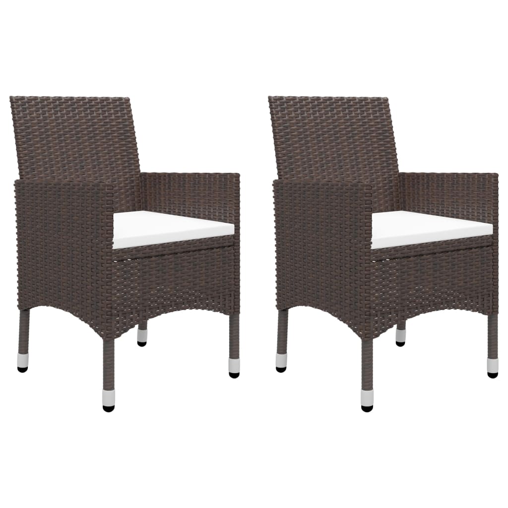 Set mobilier bistro, 3 piese, maro, poliratan/sticlă securizată GartenMobel Dekor