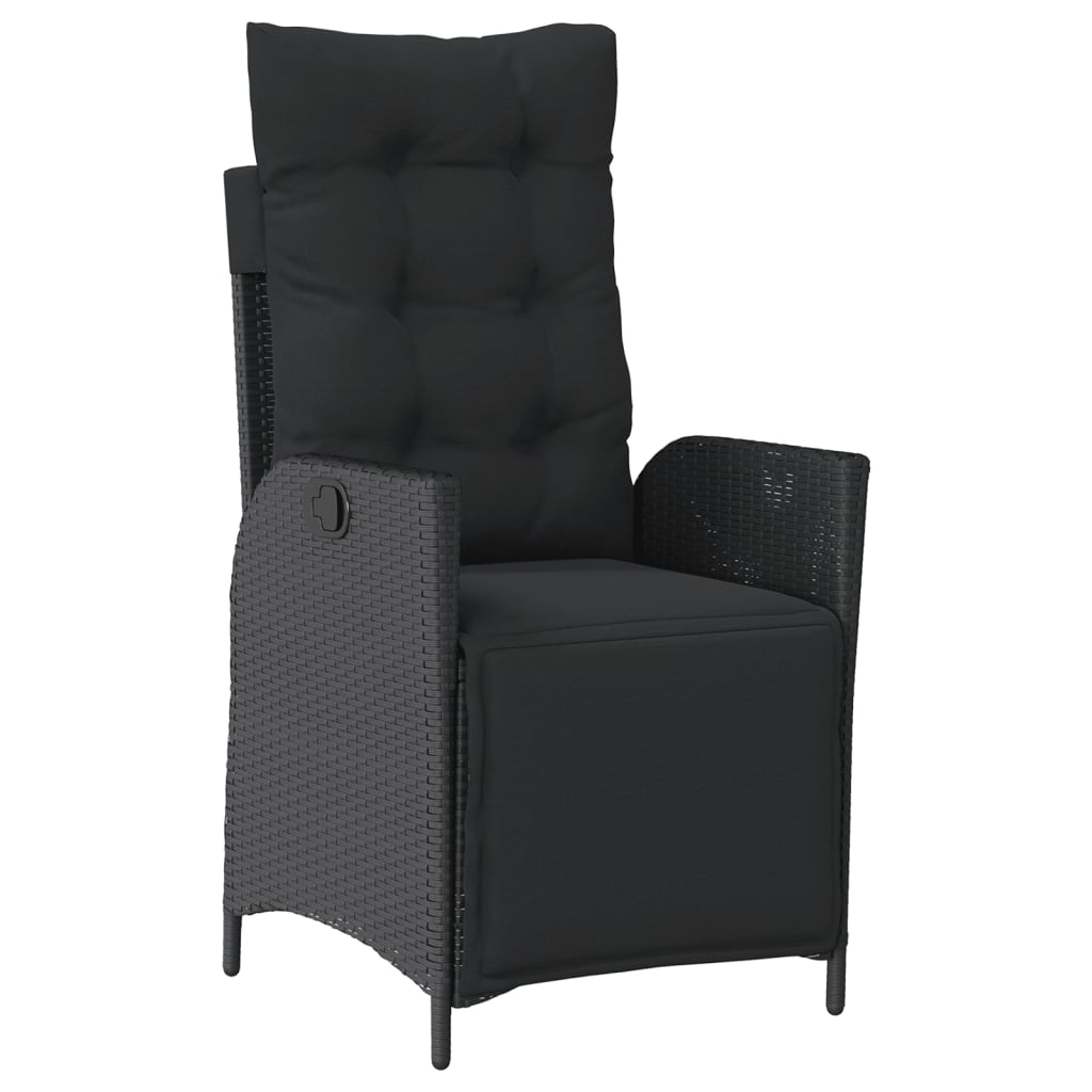 Set mobilier de grădină cu perne, 7 piese, negru, poliratan GartenMobel Dekor