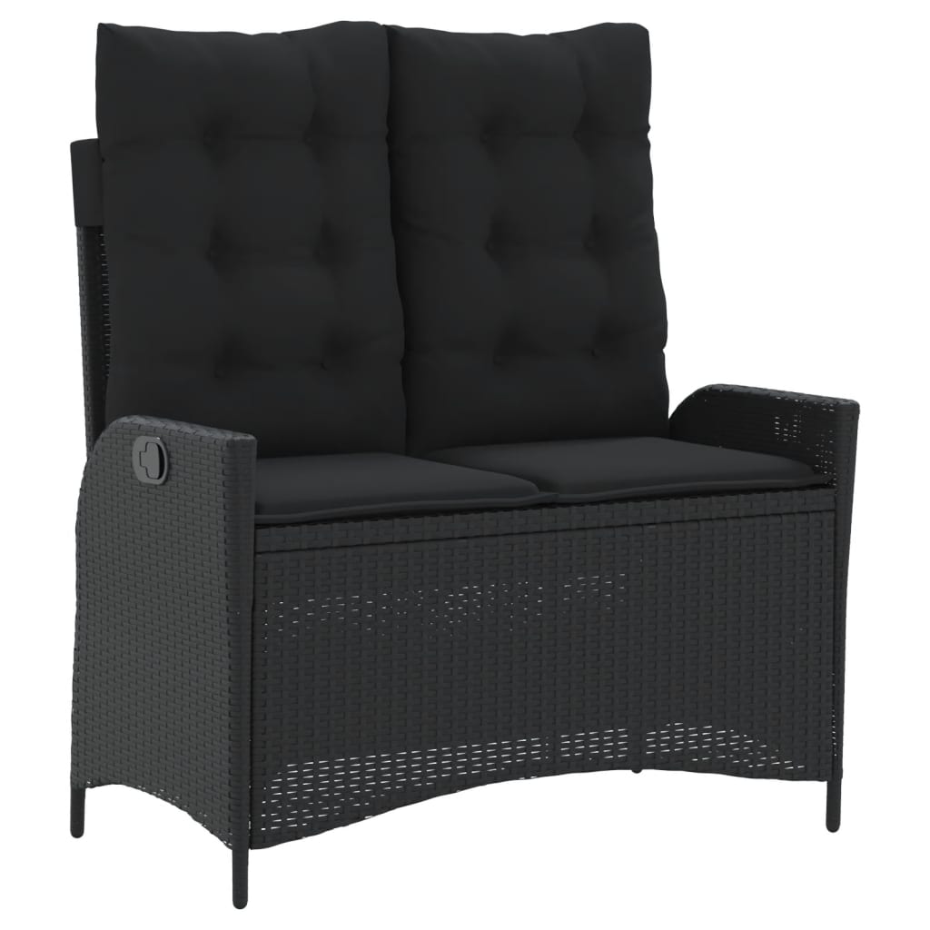 Set mobilier de grădină cu perne, 4 piese, negru, poliratan GartenMobel Dekor