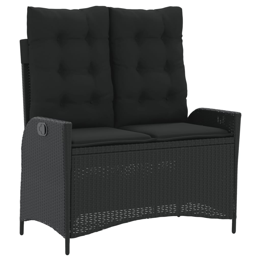 Set mobilier de grădină cu perne, 4 piese, negru, poliratan GartenMobel Dekor