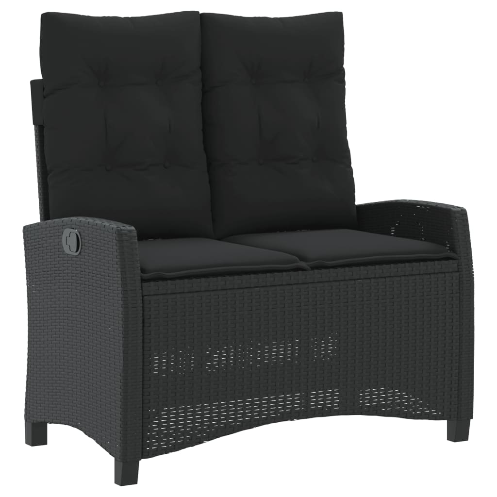 Set mobilier de grădină cu perne, 4 piese, negru, poliratan GartenMobel Dekor