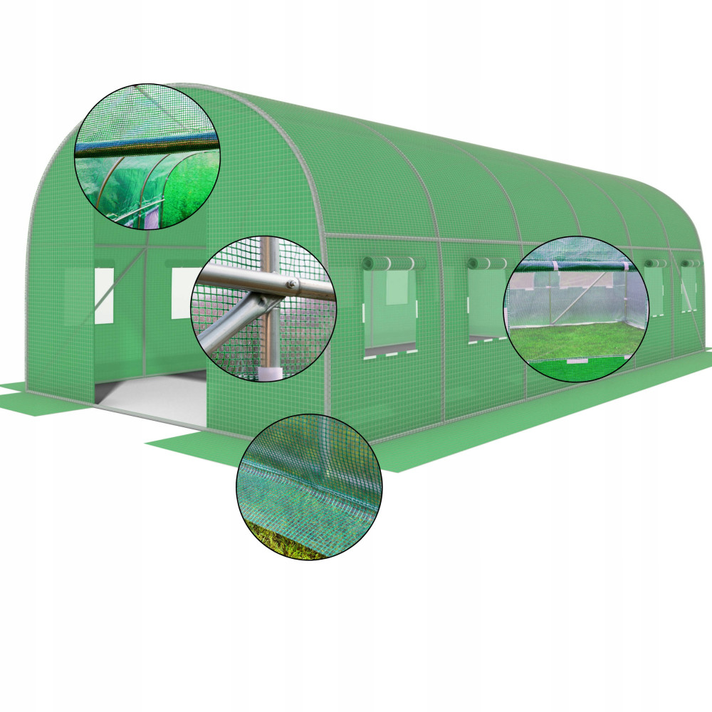 Solar Gradina 10 mp tip Sera pentru Legume, Dimensiuni 4x2.5x2 m, Folie Verde 140g/mp, Filtru UV4