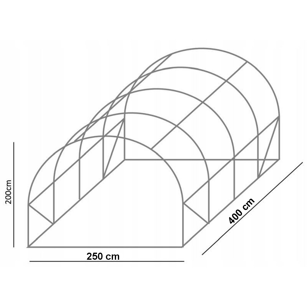 Solar Gradina 10 mp tip Sera pentru Legume, Dimensiuni 4x2.5x2 m, Folie Verde 140g/mp, Filtru UV4