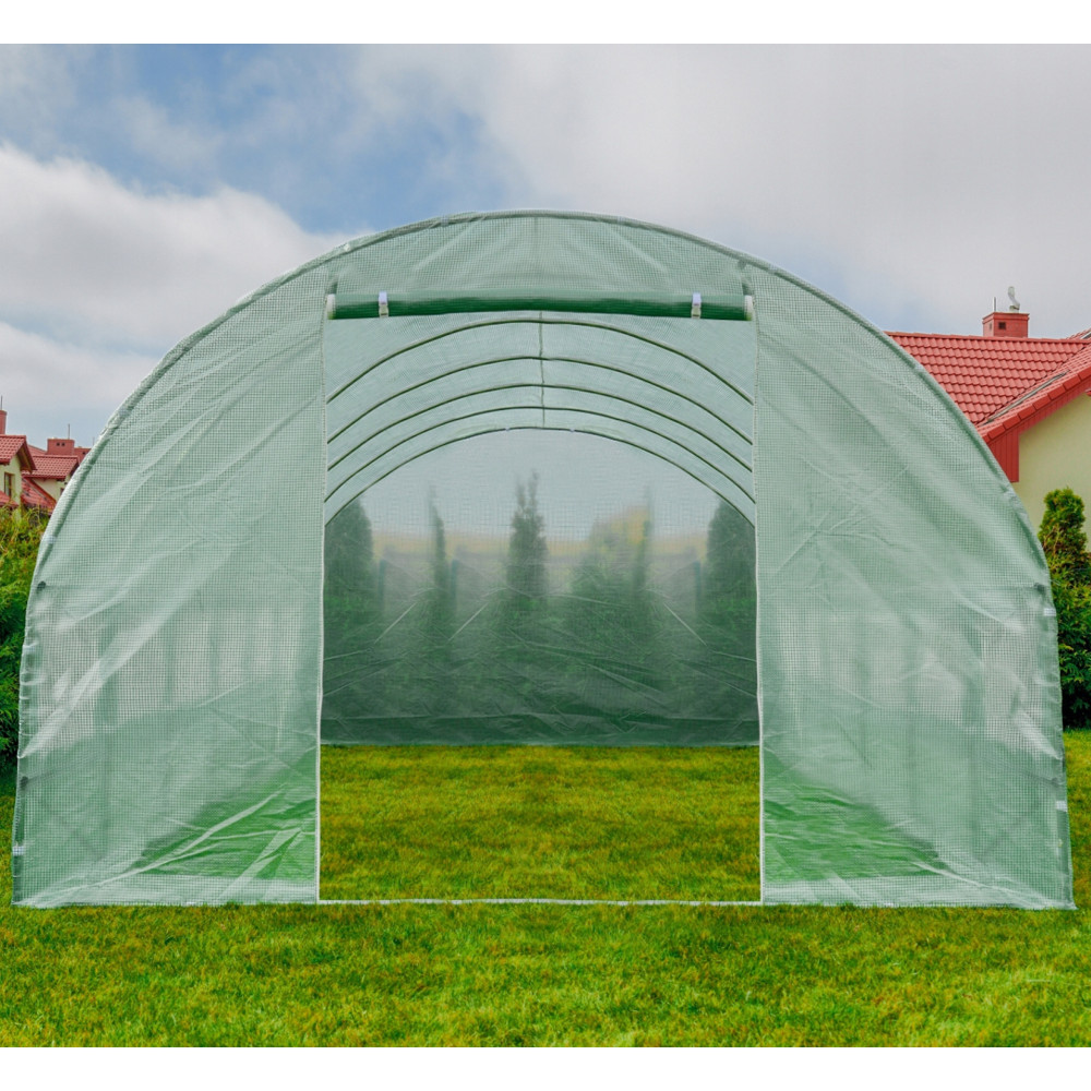 Solar Gradina 10 mp tip Sera pentru Legume, Dimensiuni 4x2.5x2 m, Folie Verde 140g/mp, Filtru UV4