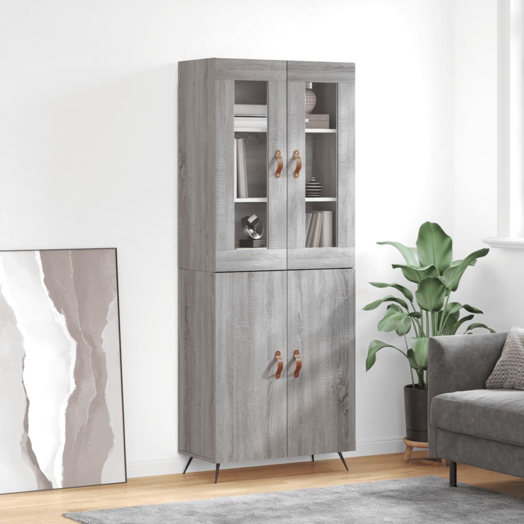 Dulap înalt, gri sonoma, 69,5x34x180 cm, lemn compozit GartenMobel Dekor