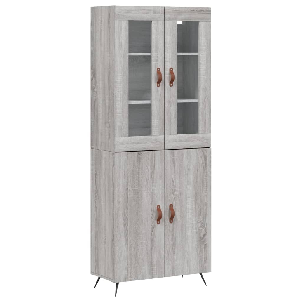 Dulap înalt, gri sonoma, 69,5x34x180 cm, lemn compozit GartenMobel Dekor