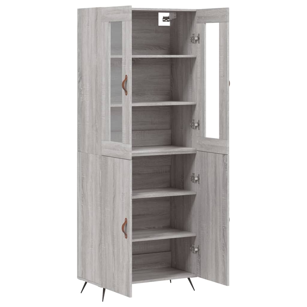 Dulap înalt, gri sonoma, 69,5x34x180 cm, lemn compozit GartenMobel Dekor