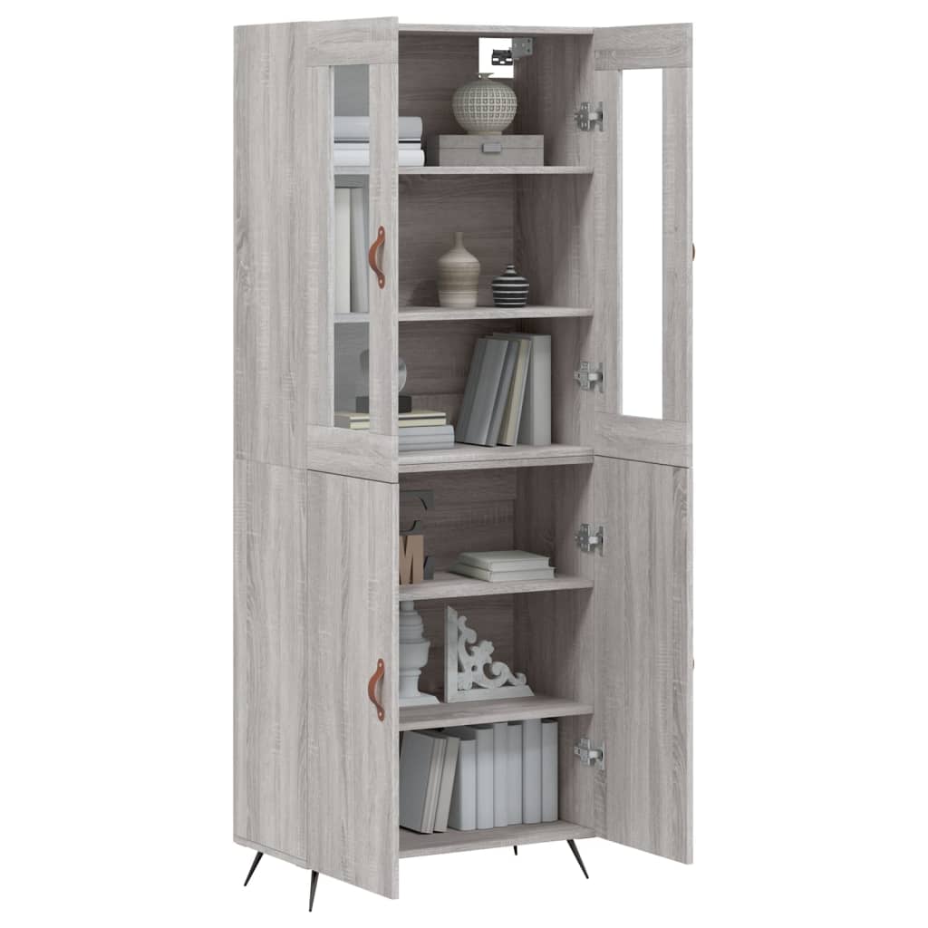 Dulap înalt, gri sonoma, 69,5x34x180 cm, lemn compozit GartenMobel Dekor