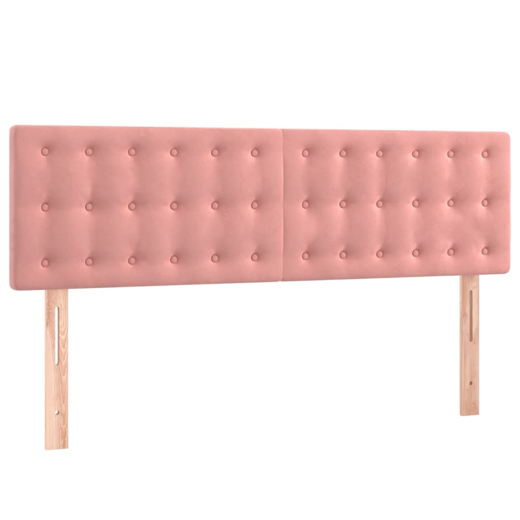 Pat box spring cu saltea, roz, 140x190 cm, catifea GartenMobel Dekor
