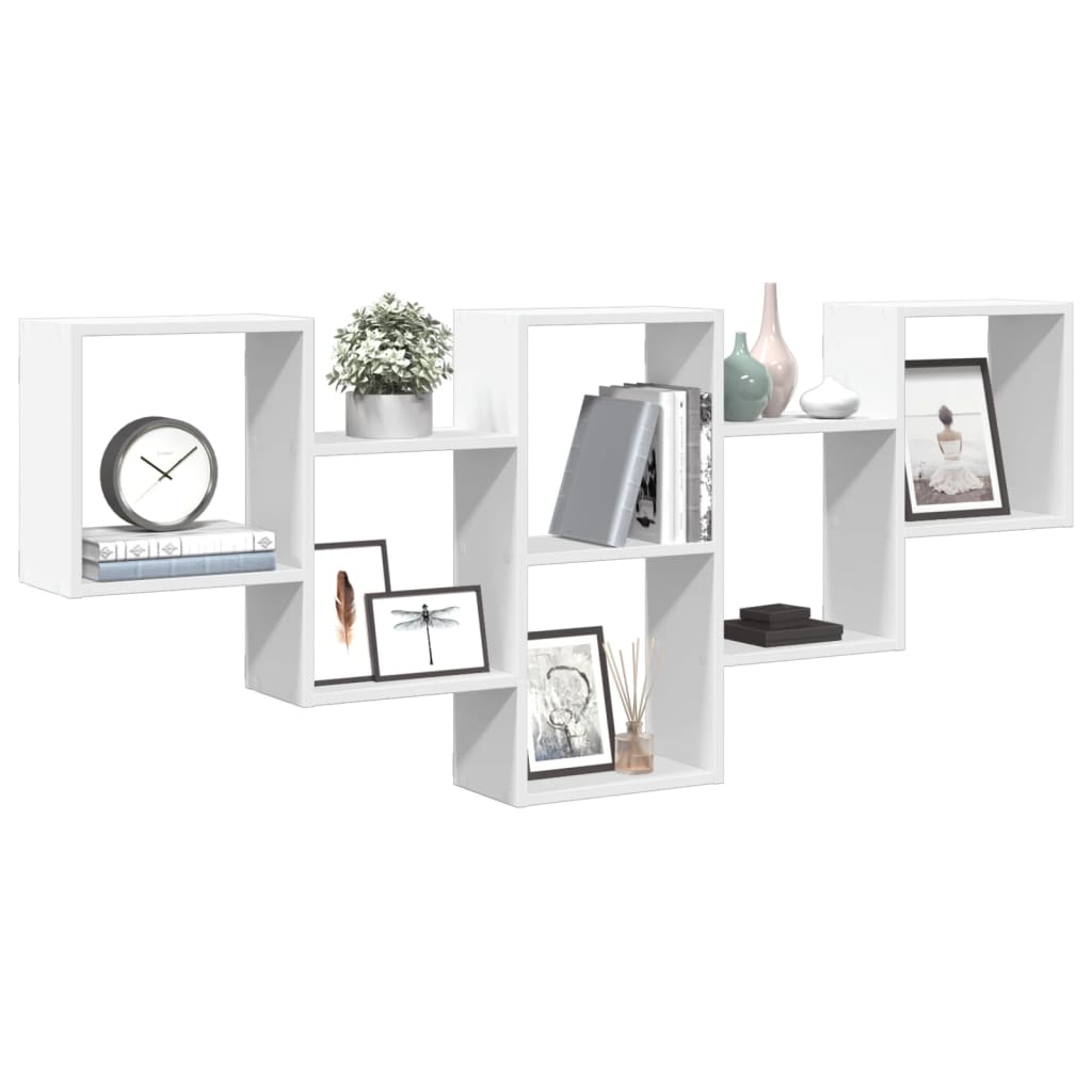 Raft de perete, alb, 159x18x66 cm, lemn prelucrat GartenMobel Dekor