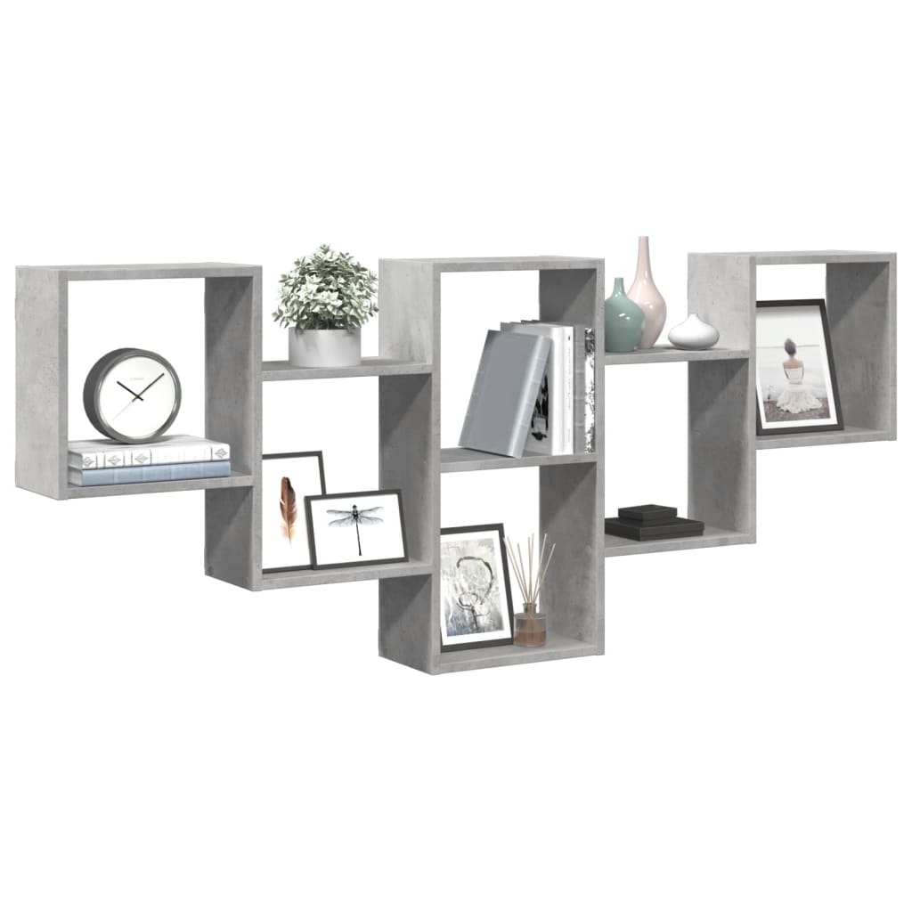 Raft de perete, gri beton, 159x18x66 cm, lemn prelucrat GartenMobel Dekor