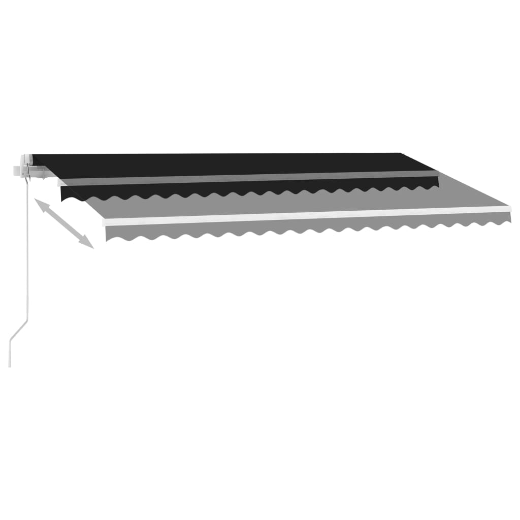 Copertină retractabilă manual cu LED, antracit, 400x350 cm GartenMobel Dekor