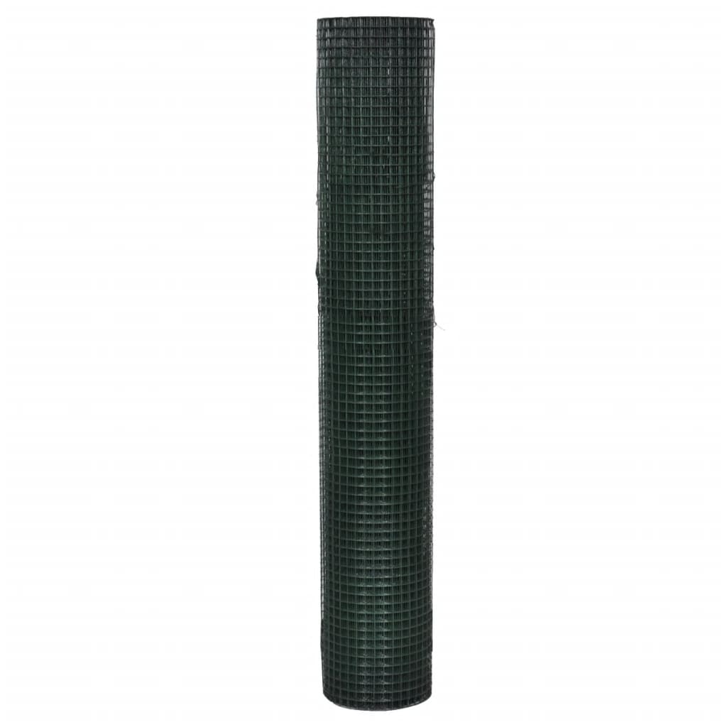 Plasă de sârmă găini, verde, 10 x 1 m, oțel galvanizat cu PVC GartenMobel Dekor